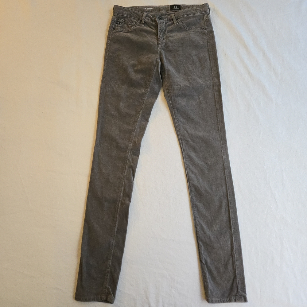 AG Adriano Goldschmied Grey The Legging Super Skinny Thin Corduroy Pants CW3